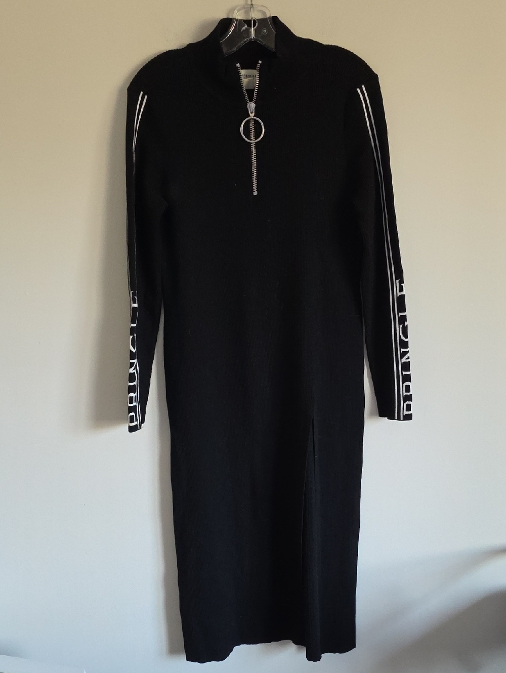 Pringle of Scotland x H&M | Ribbed Knit Turtleneck Midi Dress Black Sz L - Picture 3 of 8